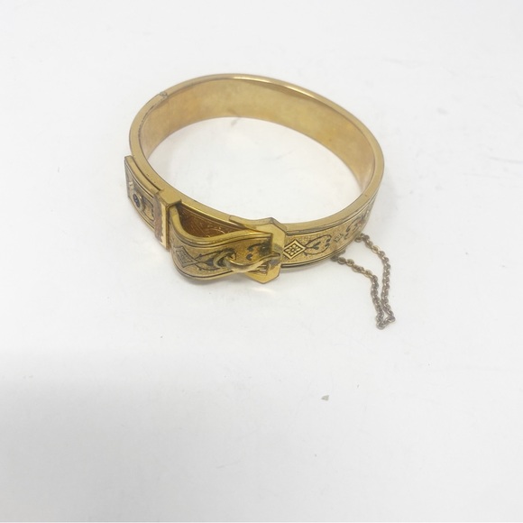 668 Vintage Taille D'Epargne Victorian Buckle Bracelet - Picture 3 of 8